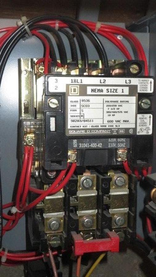 Used SQUARE D 12" MCC BUCKET 3 AMP FHP BREAKER 480 VAC WITH NEMA SIZE 1 STARTER