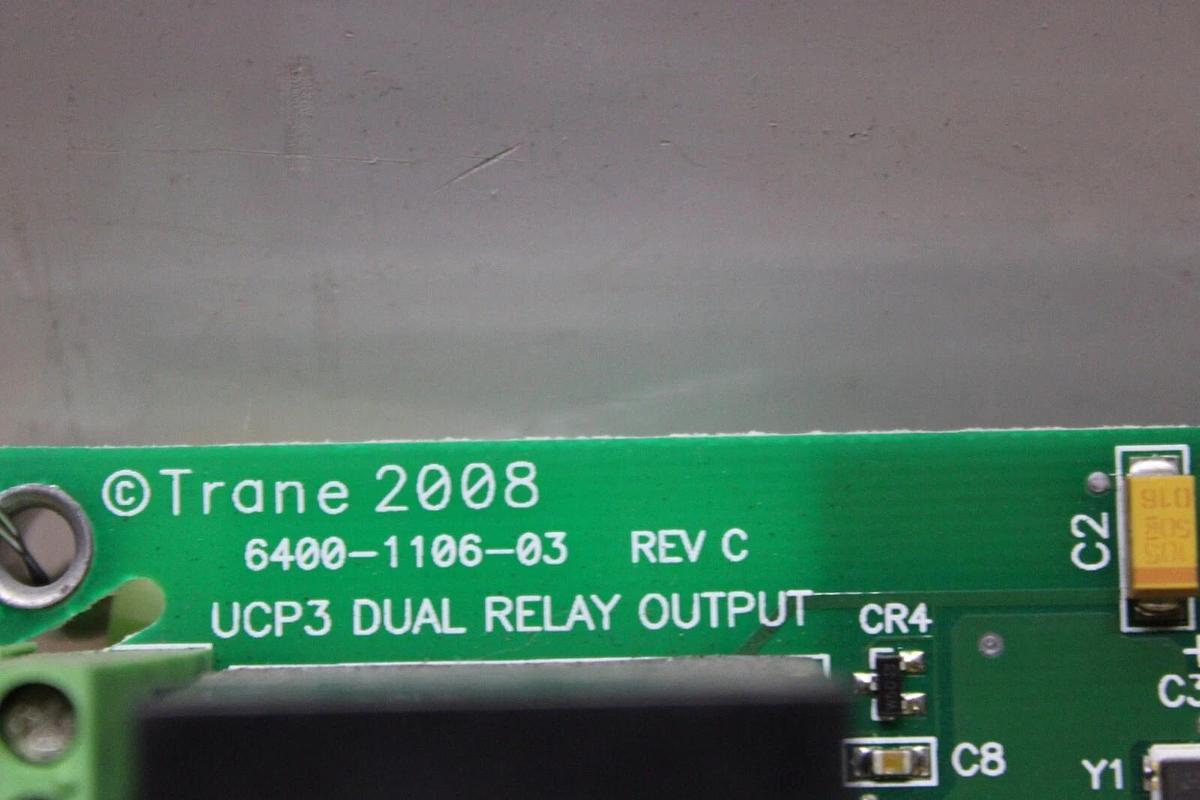 Used TRANE DUAL RELAY OUTPUT CIRCUIT BOARD X13650733-06 REV. F 6400-1106-03 REV. C
