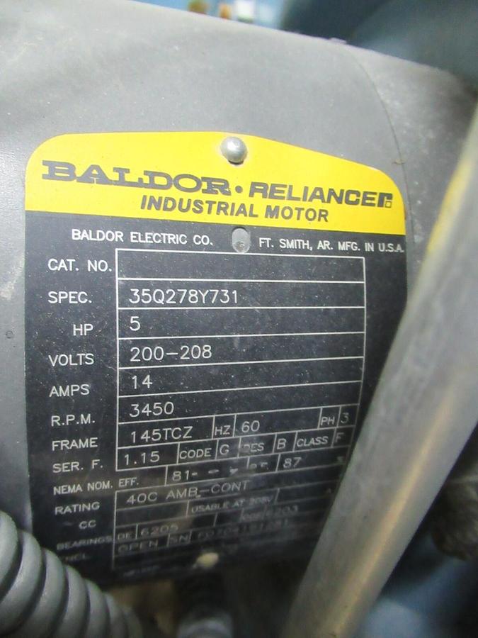 Used GORDON-PIATT NATURAL GAS BURNER TS10.2-G-50 3448 MBH 208 VOLT 14 AMP AR710049