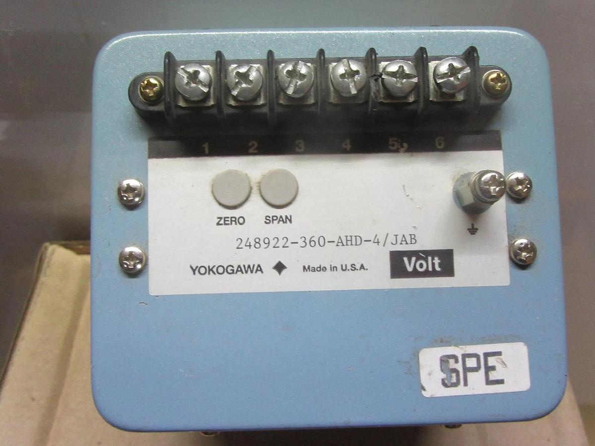 Used YOKOGAWA JUXTA VOLTAGE TRANSDUCER 248922-360-AHD-4/JAB 300 VAC 4-20 mA