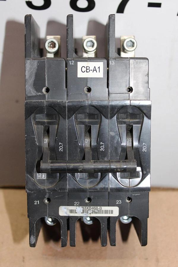 Used AIRPAX CIRCUIT BREAKER 3-POLE 219-3-2600-468 20.7-23.8 AMP 480V 50/60 HZ