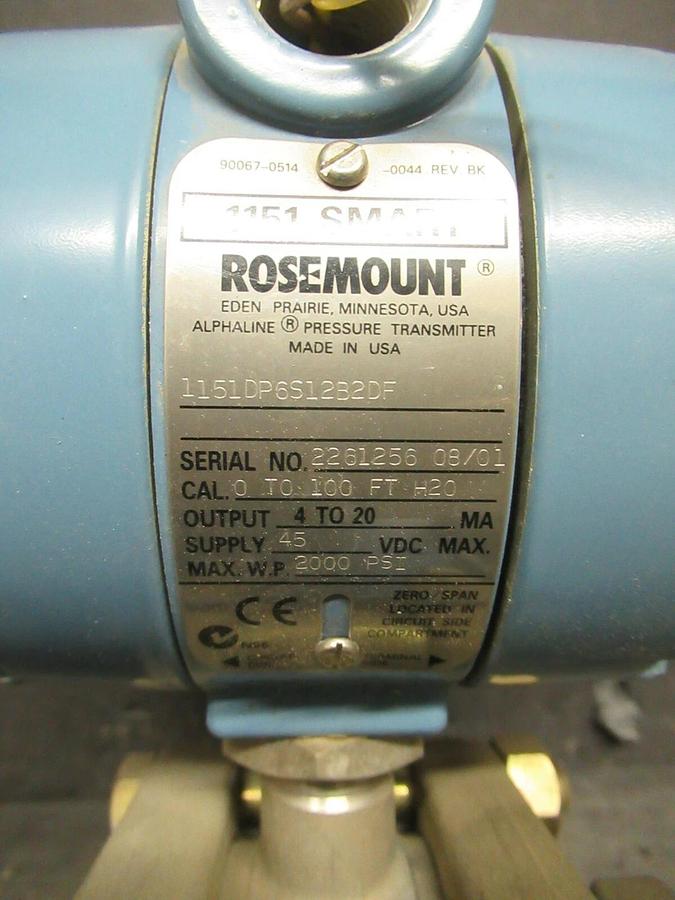 ROSEMOUNT ALPHALINE PRESSURE TRANSMITTER  1151 SMART 90067-0514-0044 REV. BK