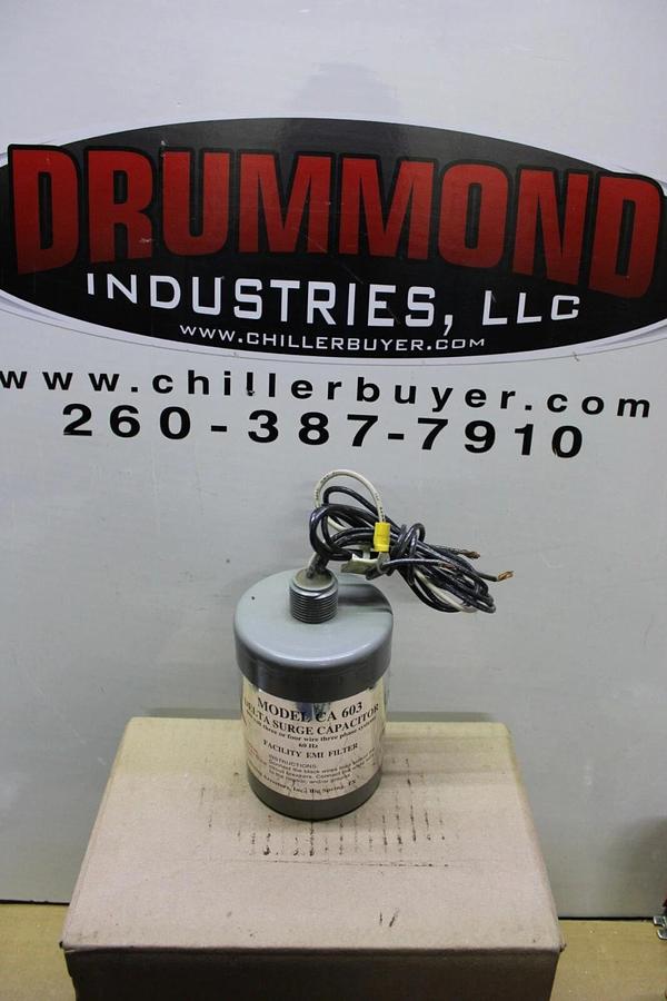 Used DELTA SURGE CAPACITOR CA603 CA-603 600 VOLT 3/4 WIRE 3-PHASE 60 HZ EMI FILTER