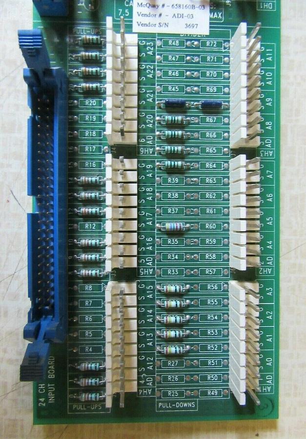 Used MCQUAY 24 CH ANALOG / DIGITAL INPUT CIRCUIT BOARD 658160B-03 CHILLER ADI-03
