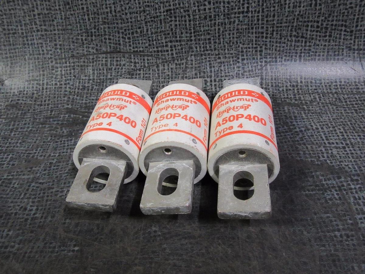 Used (1) 400 AMP A50P400 GOULD SHAWMUT AMPTRAP FUSE 400 AMP 500 VAC TYPE 4 FORM 101