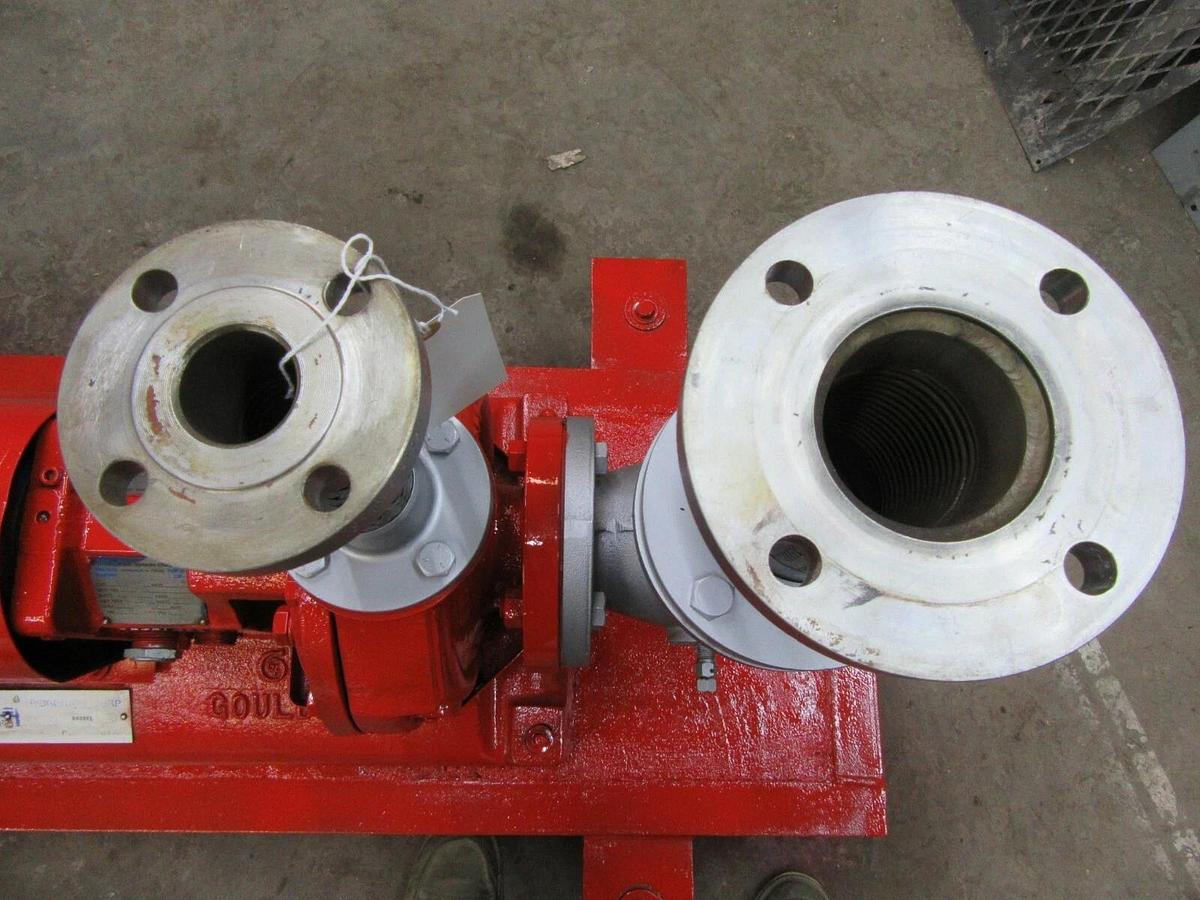 Used 25 HP STERLING PEERLESS 1.5" X 3" CENTRIFUGAL WATER PUMP 316SS 225 GPM 8" IMP