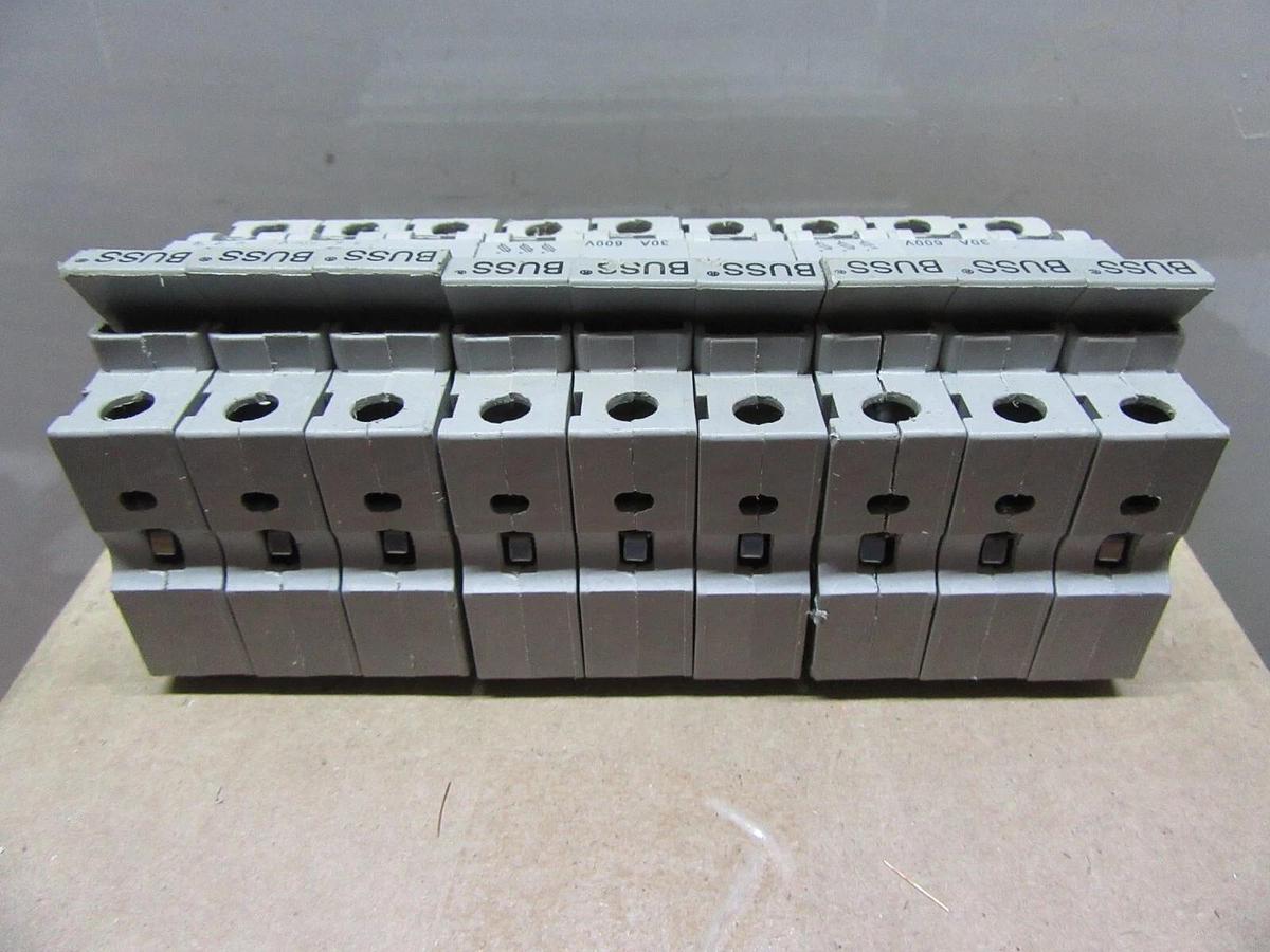 Used LOT OF 3 BUSSMANN FUSE HOLDER CHM3 600V 30A 3-POLE **WARRANTY**