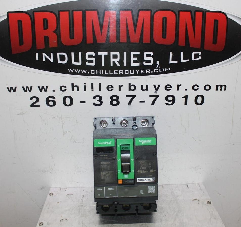 Used SQUARE D POWERPACT CIRCUIT BREAKER HDL36100 3-POLE 100 AMP 600 VAC *WARRANTY*