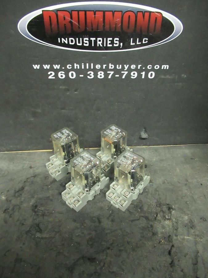 Used (SET OF 4) POTTER & BRUMFIELD KUP-14D35-24 INDUSTRIAL RELAY 3 A 1/2 HP W/ BASE