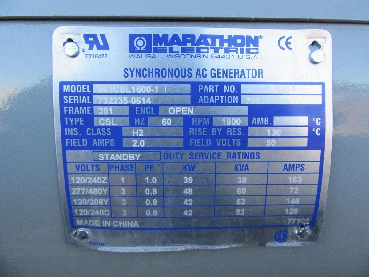 Used 30KW DIESEL GENERATOR MTU 120/240 VOLT 4024 JOHN DEERE 391 HRS SINGLE PH VIDEO