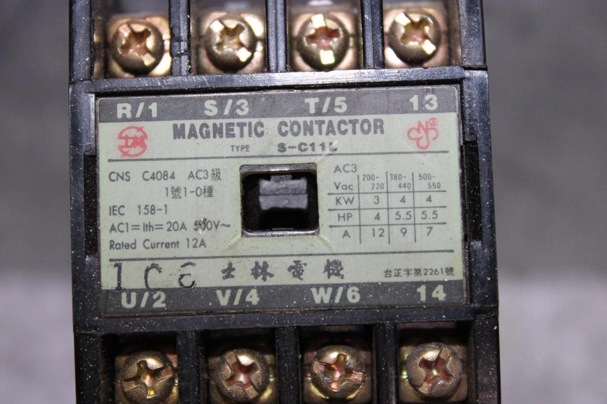 Used MAGNETIC CONTACTOR CNS-C4084 S-C115 12-20 AMP 540 VAC COIL: 200V