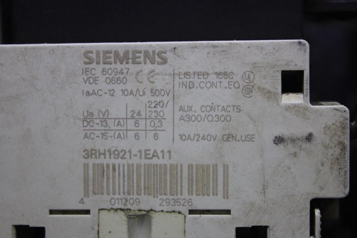 Used SIEMENS SIRIUS STARTER 3RT1024-1A..0 600 VOLT 35 AMP 10 HP W/ 3RU1126-1GB0
