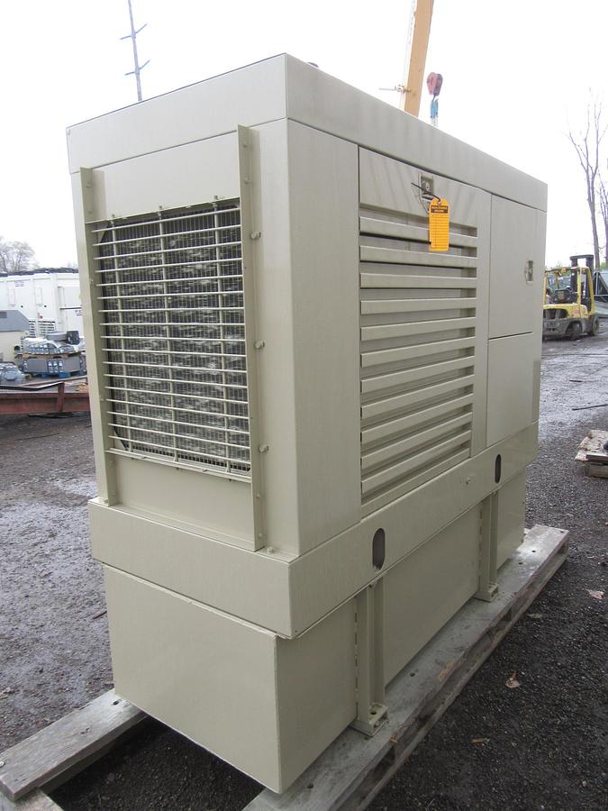 Used 50 KW DIESEL GENERATOR CUMMINS 120/240V B3.9-G1 RECONNECTABLE VIDEO ENCLOSED