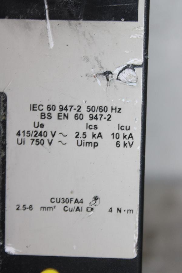 Used SQUARE D I-LINE CIRCUIT BREAKER FA34030 30 AMP 480 VOLT 3-POLE