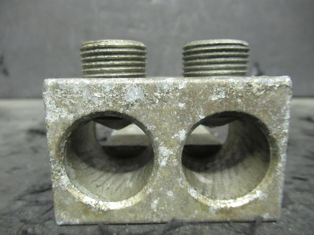 Used (3) QTY ILSCO D-899 2 (DOUBLE) BARREL MECHANICAL CONNECTOR LUG TAPS 600MCM - 2