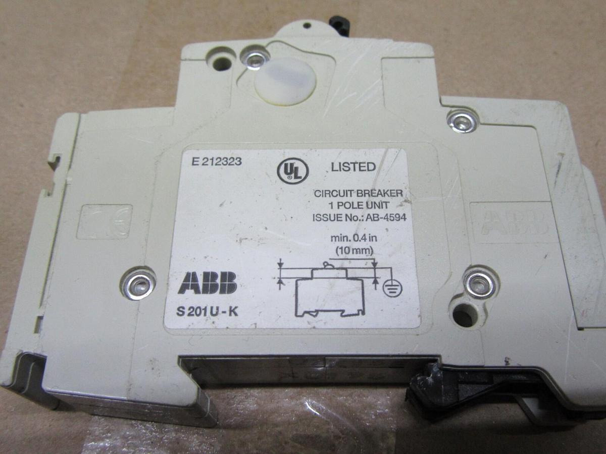 Used ABB S201-U-K15A 240 VOLT 15 AMP SINGLE POLE **WARRANTY INCLUDED**