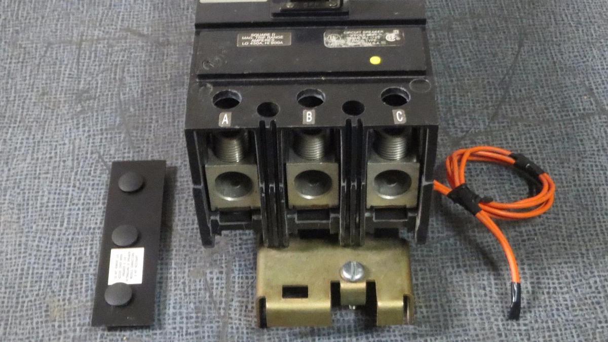 Used SQUARE D I-LINE CIRCUIT BREAKER KH36090G 90 AMP 600 VOLT W/ GROUND FAULT SHUNT