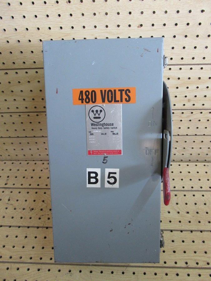 Used WESTINGHOUSE DISCONNECT SWITCH JHUN361 600VAC 20HP 30A 600VDC TYPE 12