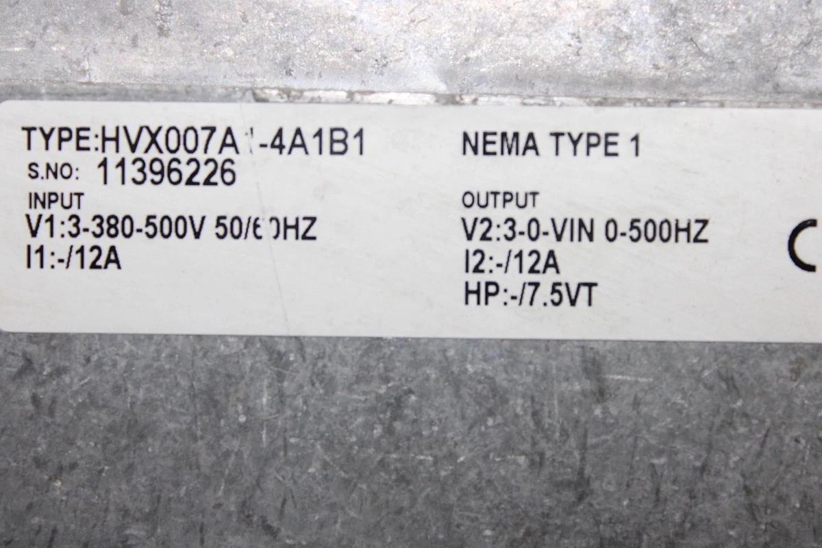 Used EATON VARIABLE FREQUENCY DRIVE HVX9000 HVX007A1-4A1B1 380 VOLT 12 AMP