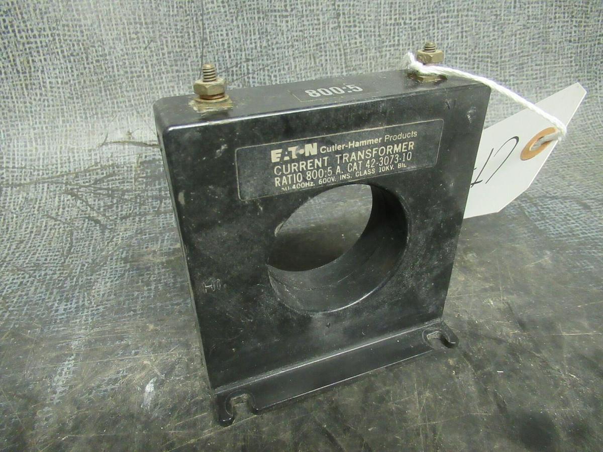 Used EATON CURRENT TRANSFORMER 42-3073-10 RATIO: 800:5 50-400HZ