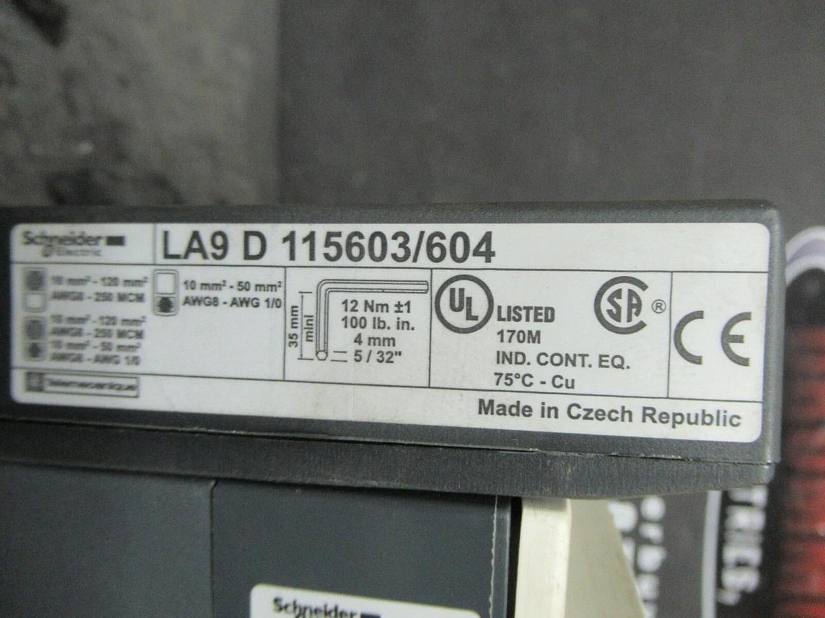 Used SCHNEIDER STARTER LC1D150 160 AMP 600 VOLT 3-POLE 125 HP 3-PHASE W/ LR2D43