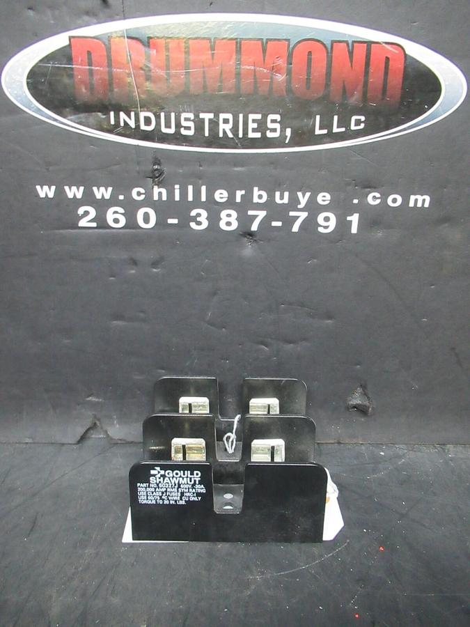 Used GOULD SHAWMUT FUSE BLOCK 60327J 600 VOLT 30 AMP CLASS J FUSES 2-POLE