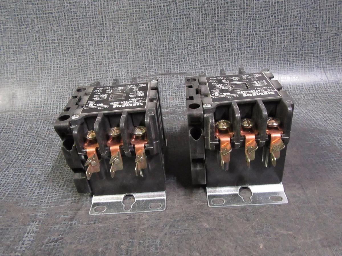 Used (1) SIEMENS CONTACTOR W/ AUX 42AF35AJASM 25 AMP 600V 3 PHASE 10 HP 24V COIL