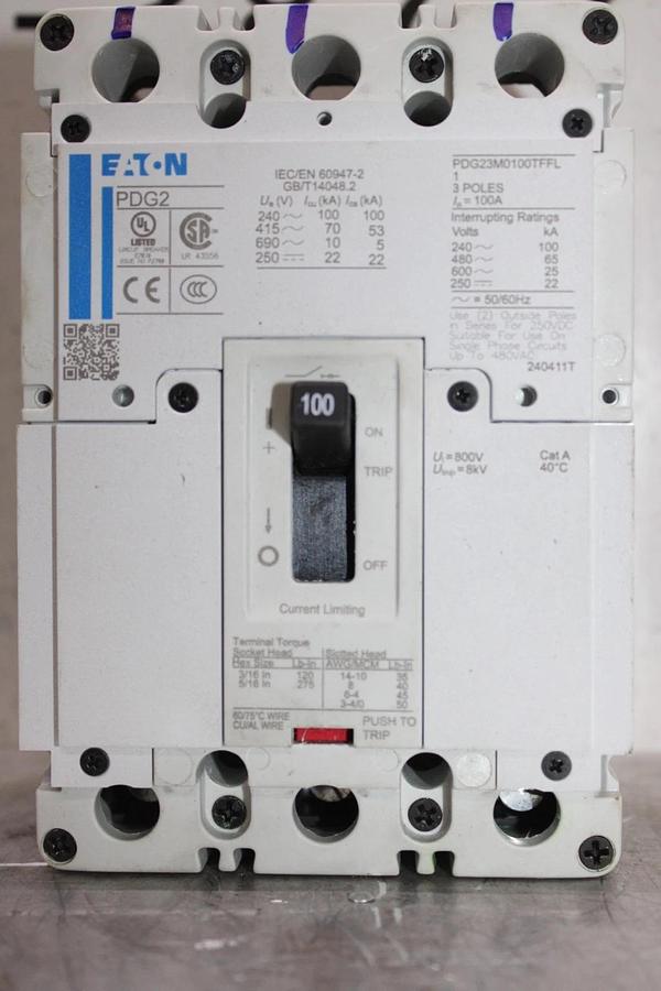 NEW EATON CIRCUIT BREAKER PDG23M0100TFFL 100 AMP 3-POLE 600 VAC *WARRANTY*