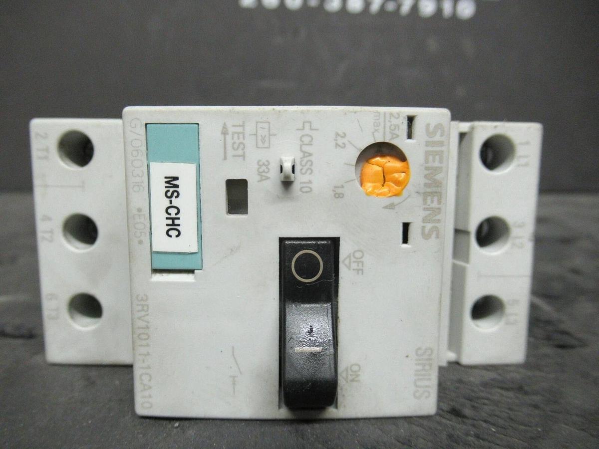 Used SIEMENS MANUAL MOTOR SPORT 3RV1011-1CA10 600 VAC 2 HP 1.8-2.5 AMP **WARRANTY**