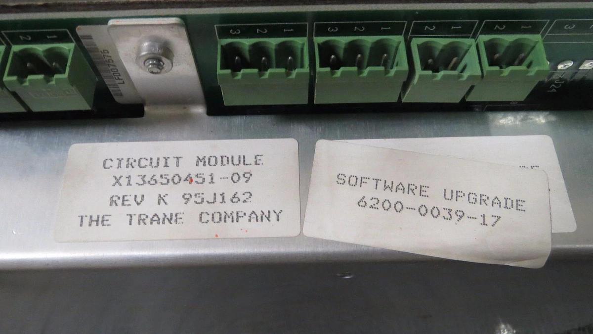 Used TRANE CIRCUIT MODULE X13650451-09 REV K SOFTWARE UPGRADE: 6200-0039-17