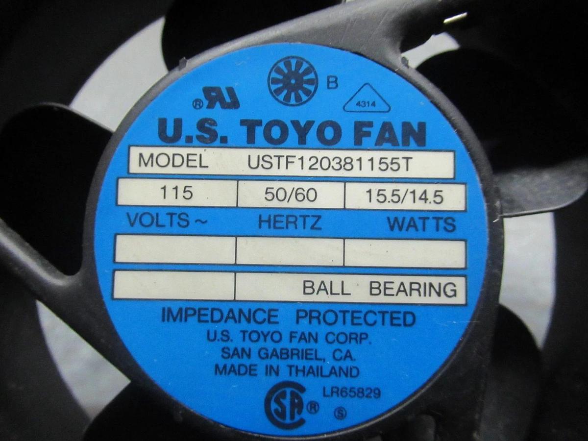 Used US TOYO FAN USTF120381155T 115VAC 50/60HZ 15.5/14.5WATTS **WARRANTY INCLUDED**