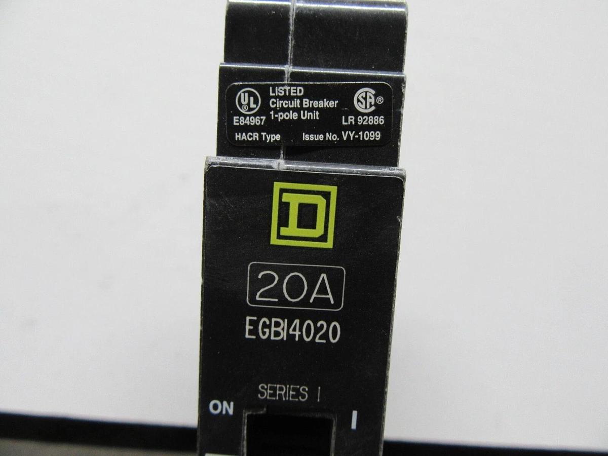 Used LOT OF 5 SQUARE D BREAKER EGB14020 20 AMP SINGLE POLE 480/277 VOLT **WARRANTY**