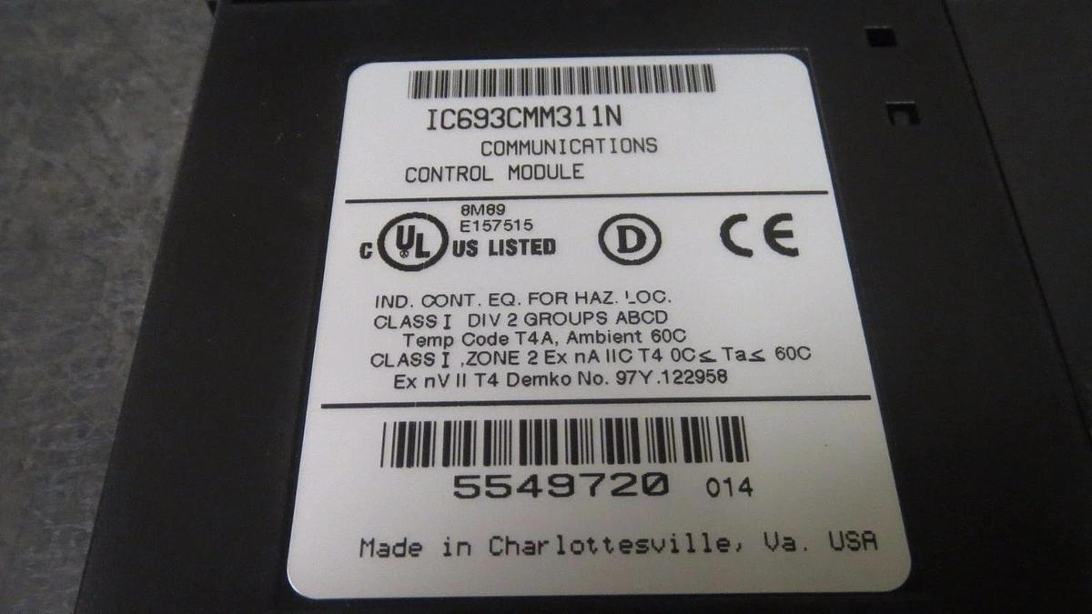 Used GE FANUC COMMUNICATIONS CONTROL MODULE COMM COPROC  MODEL: IC693CMM311N