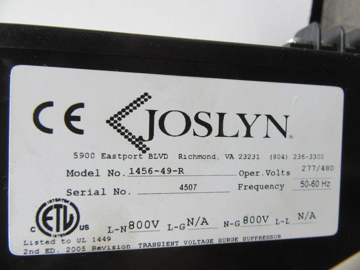 NEW SURPLUS JOSLYN SURGITRON III AC SURGE PROTECTOR 1456-49-R 277/480 VAC