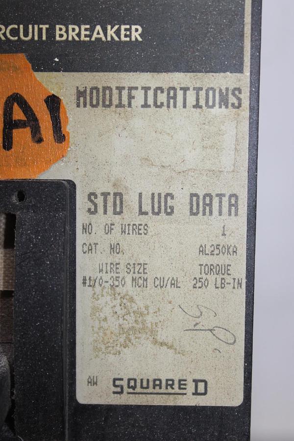 Used SQUARE D I-LINE CIRCUIT BREAKER LC36600 600 AMP 600 VAC 3-POLE