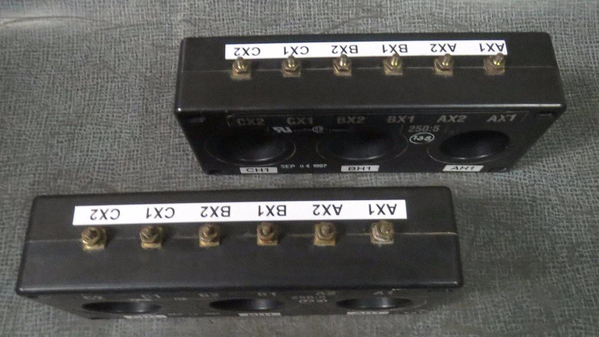 Used CUTLER HAMMER CURRENT TRANSFORMER (1) 250:5A 50-400 Hz # 2092A37H04 # 3P81-251