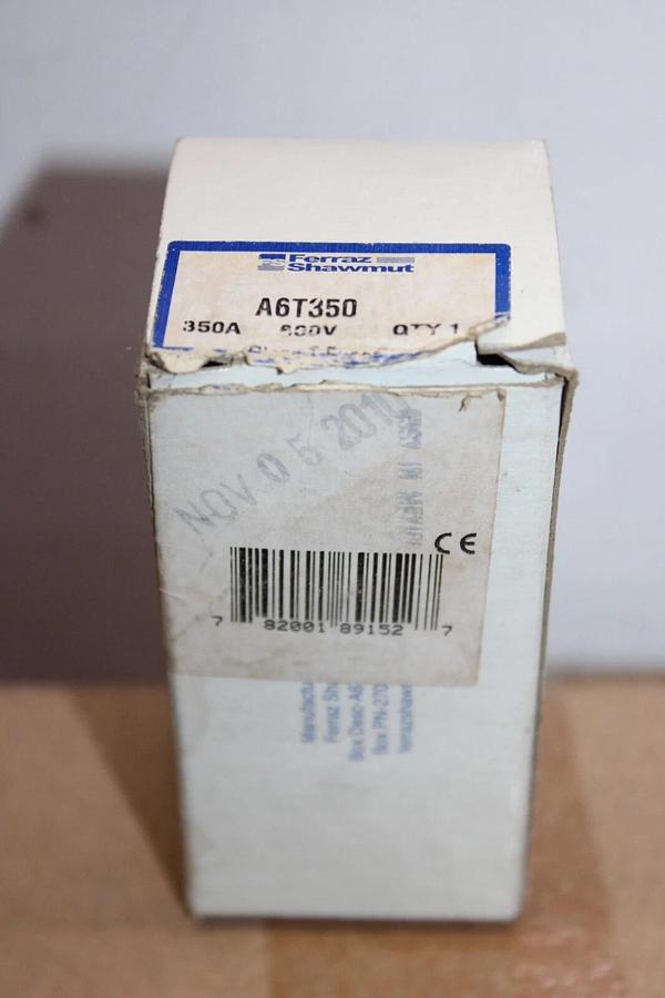Used FERRAZ SHAWMUT GOULD FUSE A6T350 350 AMP 600 VAC