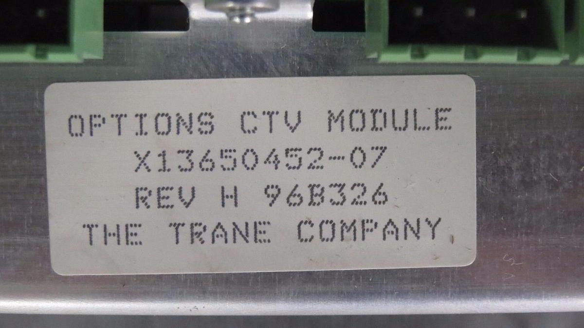Used TRANE OPTIONS CTV MODULE  MODEL/REVISION: X13650452-07 REV H **WARRANTY**