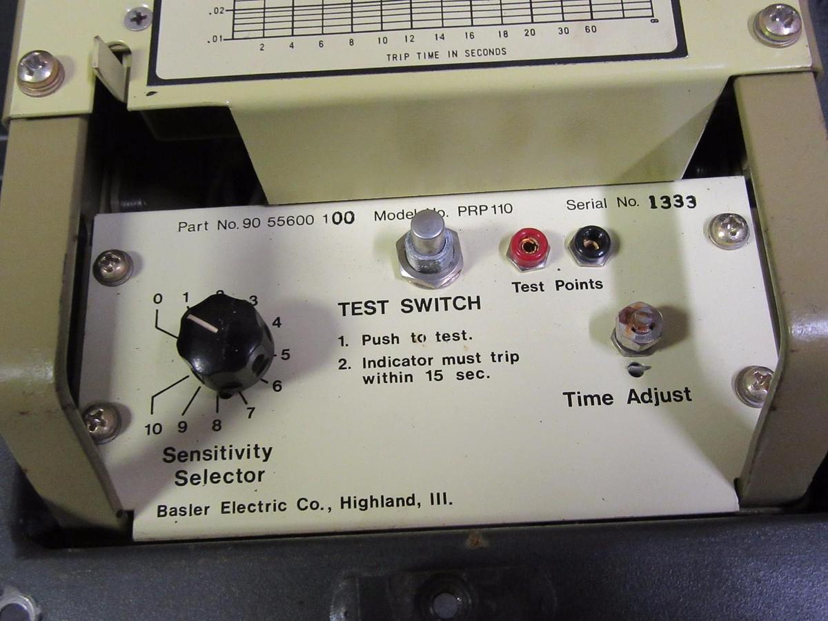 Used BASLER ELECTRIC PRP110 REVERSE POWER SOLID STATE PROTECTIVE RELAY 9055600100