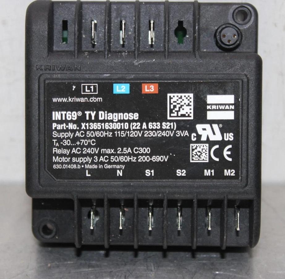 Used KRIWAN INT69 TY DIAGNOSE X13651630010 22-A-633-S21 240 VAC 2.5 AMP *WARRANTY*
