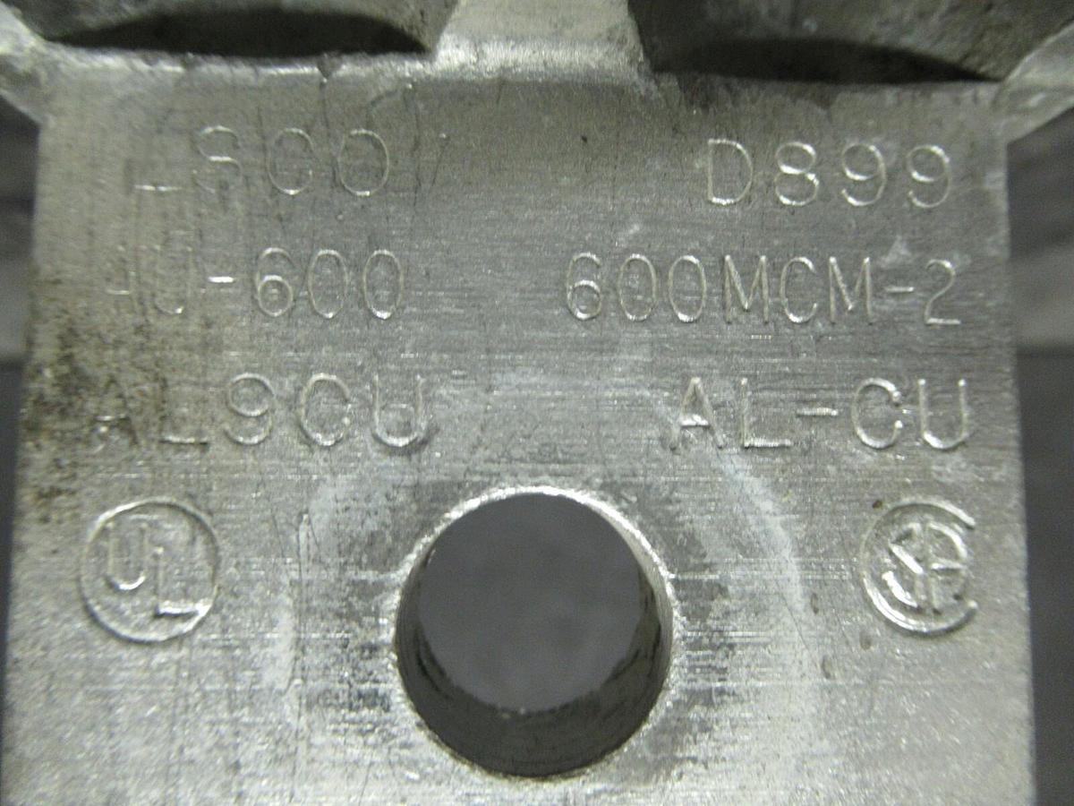 Used (3) QTY ILSCO D899  2 (DOUBLE) BARREL MECHANICAL CONNECTOR LUG TAPS 600MCM - 2