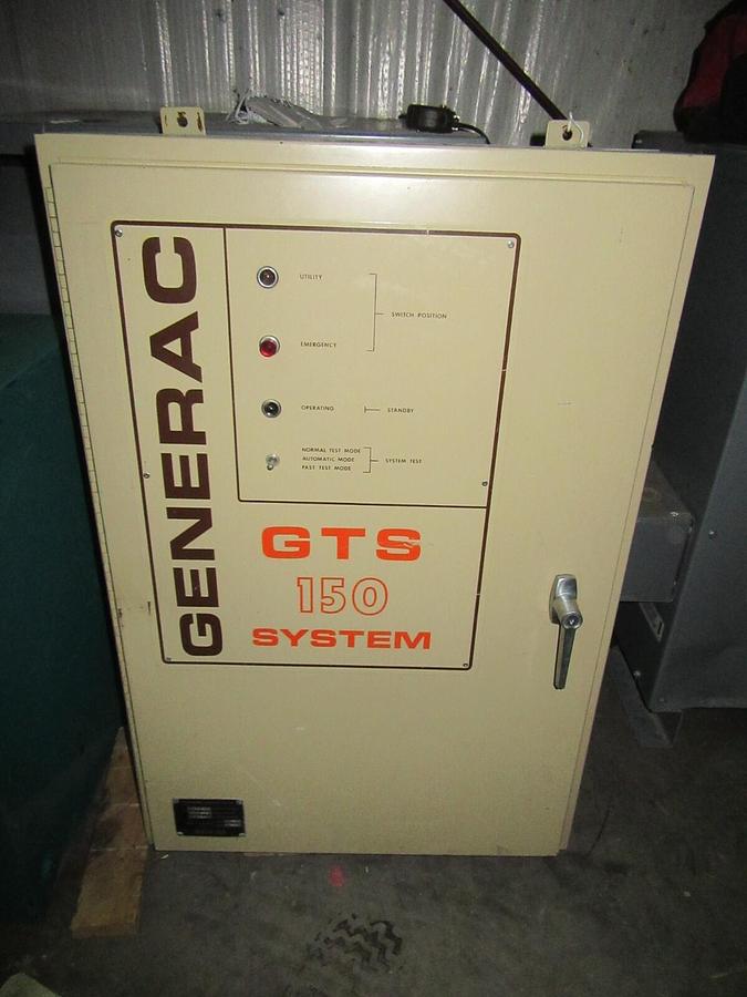 Used 150 AMP GENERAC GTS ATS AUTOMATIC TRANSFER SWITCH 250 V 1 PH 2 POLE NEMA 1 ENCL