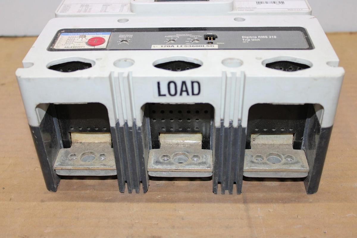 Used CUTLER HAMMER CIRCUIT BREAKER HLD3600F 600 AMP FRAME 120 AMP TRIP 600 VAC 3-POLE