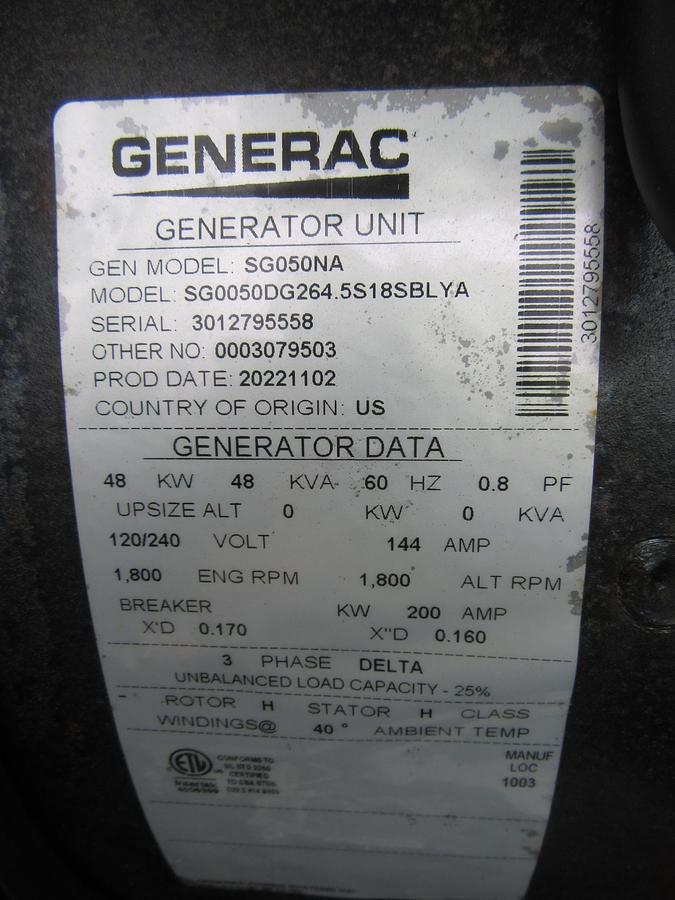 NEW 48 KW GENERATOR NATURAL GAS PROPANE GENERAC 120/240V SOUND ENCLOSED VIDEO 50 KW