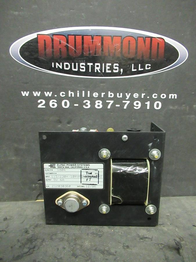 Used ELPAC POWER SYSTEMS POWER SUPPLY P/N 1804 115/230 VAC INPUT 5 VDC @ 6 AMP
