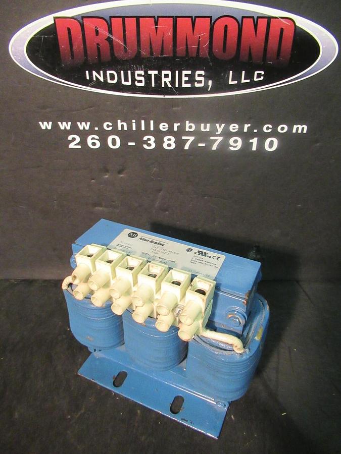 Used ALLEN BRADLEY 3 PH REACTOR CAT# 1321-3R18-B P/N: 162727 1.5 mH 27 AMP 600 V MAX