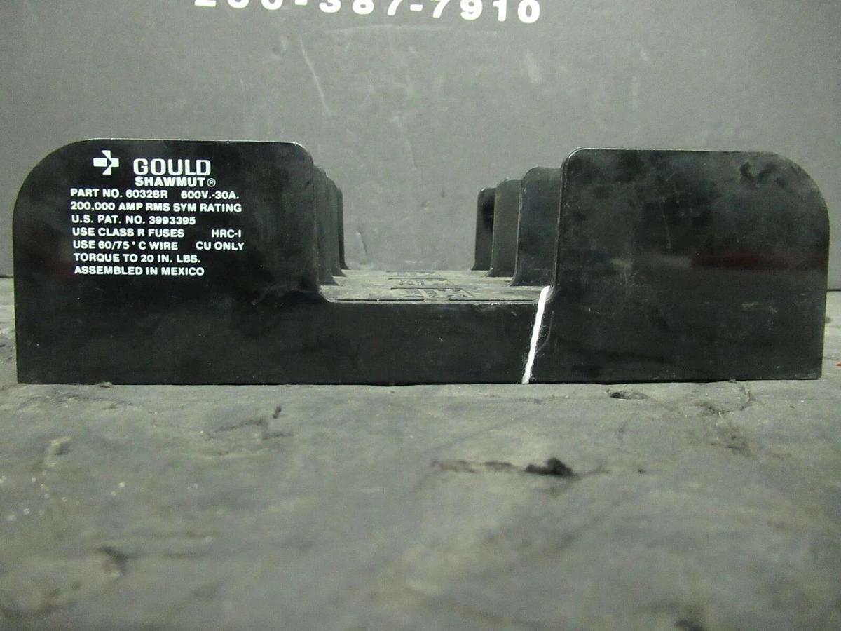 Used GOULD FUSE HOLDER 60328R FOR 30 AMP 600 V CLASS R FUSES **WARRANTY**