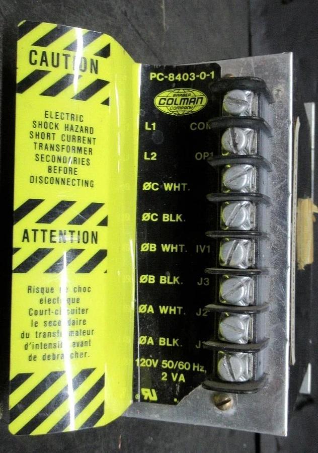 Used BARBER COLMAN RELAY PC-8403-0-1 120 VOLT 50/60 HZ 2 VA **WARRANTY INCLUDED**