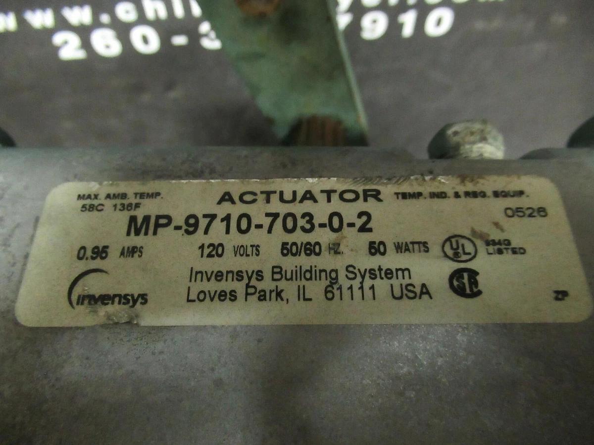 Used INVENSYS HIGH TORQUE ACTUATOR MP-9710-703-0-2 120 VAC 50 WATTS MP971070302