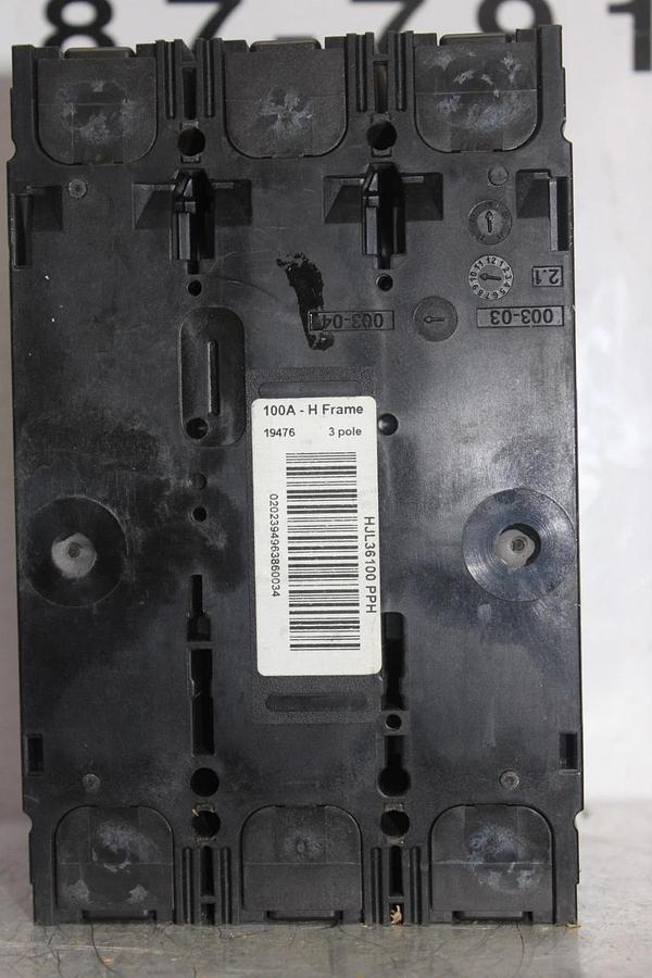 Used SQUARE D POWERPACT CIRCUIT BREAKER HJL36100 3-POLE 100 AMP 600 VAC *WARRANTY*
